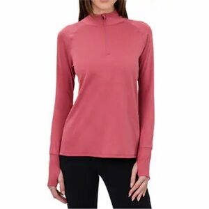 Tuff Athletics Women's  Pink Quarter-Zip Lightweight Athleisure Sweatshirt
